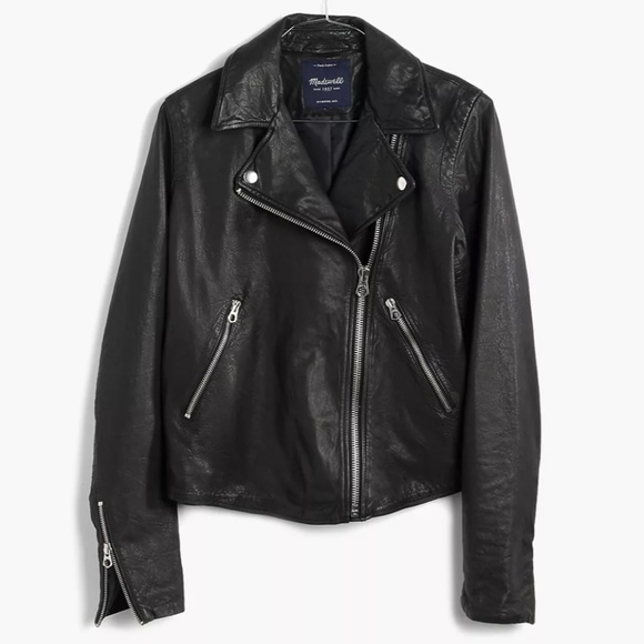 Madewell Black Washed Leather Jacket